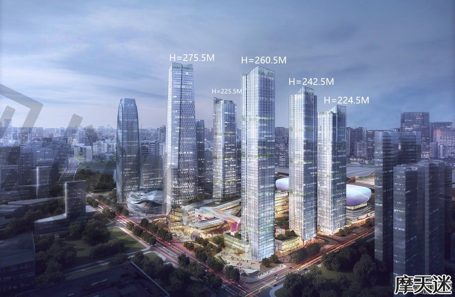 武汉华侨城欢乐天际275.5米+260.5米 在建